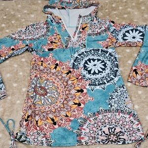 Swimsuit Cover Up With Hood. Womens Cute Pattern. Comfy.